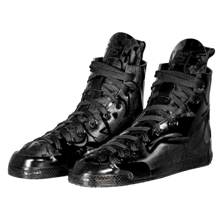 Latex Rubber Sneaker COMIC schwarz